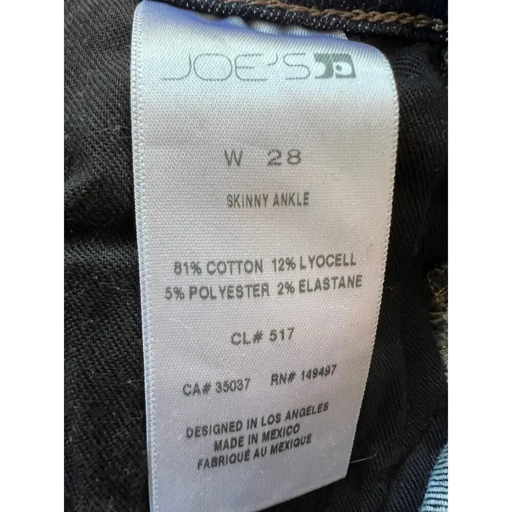 Joe’s Jeans Skinny Ankle Jeans with Side Stripe | Dark Wash | W28 - Picture 6 of 6